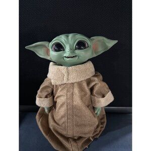 Star Wars Baby Yoda Grogu Plush Figure In Brown Robe With Big Eyes & Green Skin